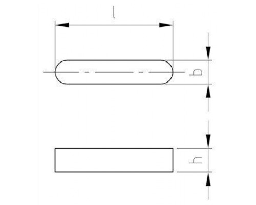 DIN 6885 AISI 316Ti A 10X8X25 Шпонка призматическая высокая тип A нержавеющая
