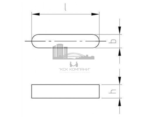 DIN 6885 AISI 316Ti A 12X8X30 Шпонка призматическая высокая тип A нержавеющая