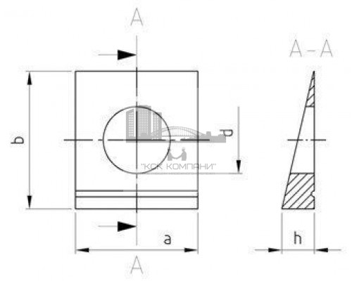 DIN 435 A4 17,5 Шайбы квадратные косые уклон 14% для I-секций (двутавров)
