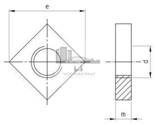 DIN 562 A4 M 3 Гайка нержавеющая без фаски низкая