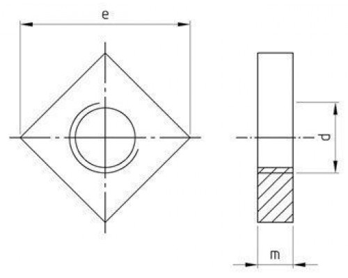 DIN 562 A4 M 10 SW 17 Гайка нержавеющая без фаски низкая