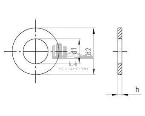 DIN 125 A2 4,3 Шайба тип А без фаски плоская