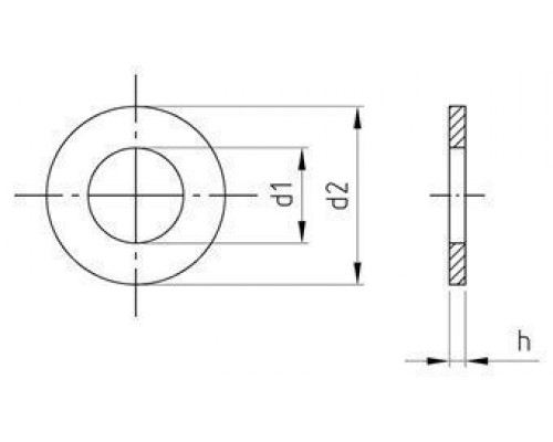 DIN 125 A2 1,8 Шайба тип А без фаски плоская DIN 125 A2 1,8 Шайба тип А без фаски плоская