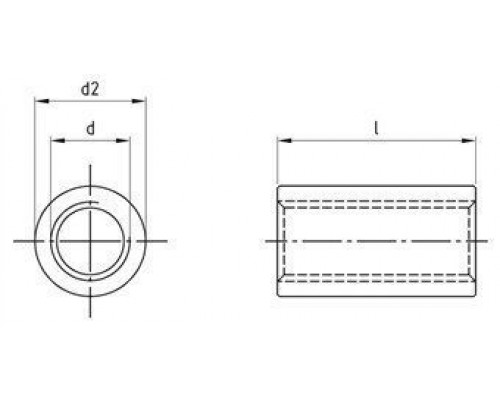 Art. 9070 М10х20 А2 Гайка-втулка нержавеющая соединительная, внешний диаметр 13 мм