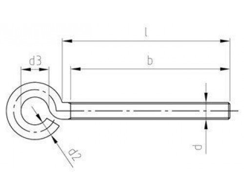 Art. 9078 A2 M6X30 Винт с кольцом и метрической резьбой нержавеющий