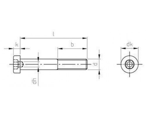 DIN 6912 A4 M 24X110 Винт с низкой цилиндрической головой, внутренним шестигранником и центрирующим отверстием нержавеющий
