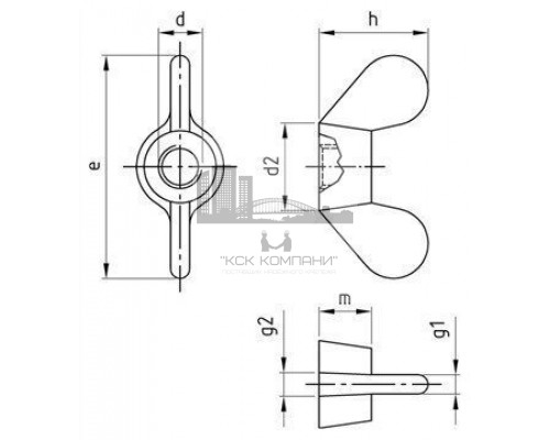 DIN 315 A2 M 14 Гайка нержавеющая немецкий тип с округлыми лепестками (German)