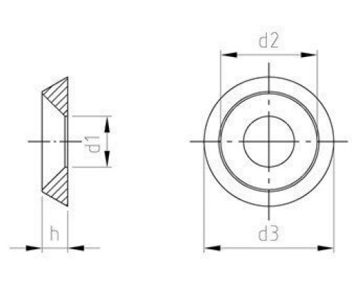 NF E 27-619 A4 M 8 Шайба-розетка с полупотайной или потайной головкой для винтов и саморезов