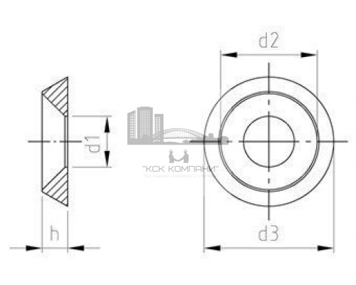 NF E 27-619 A4 M 12 Шайба-розетка с полупотайной или потайной головкой для винтов и саморезов