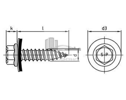 Art. 9505 A2/CV 6,0X38 DS 16 мм Винт биметаллический самонарезающий сверлоконечный для листового металла (сверлильн. способность 2 мм)  купить в Москве