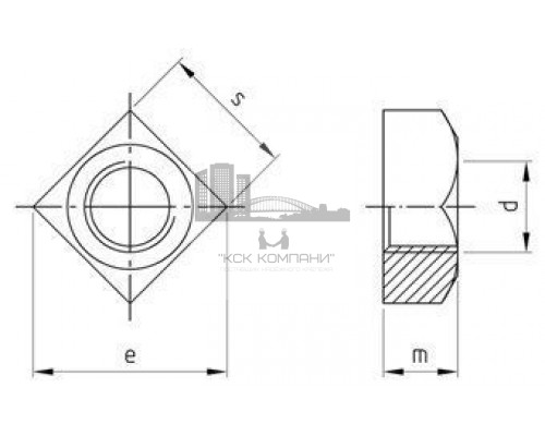 DIN 557 М8 SW13 A4-80 Гайка нержавеющая с фаской квадратная
