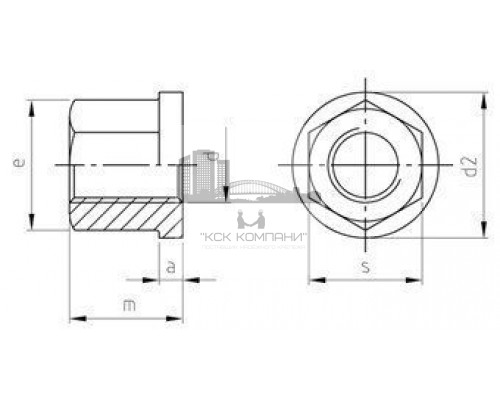 DIN 6331 М10 SW16 A2 Гайка нержавеющая высокая 1,5 d с буртиком