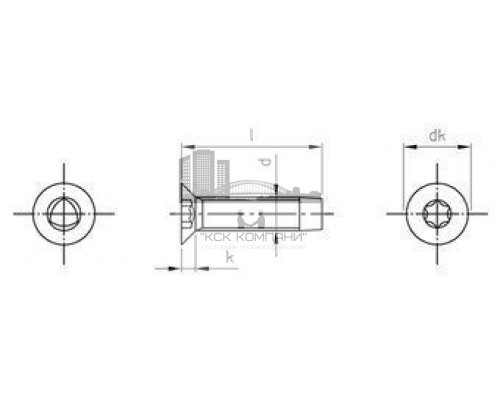 DIN 7500 A2 ME M5X8 TX25 Винт резьбовыдавливающий с потайной головой со сферой тип M, шлиц TX