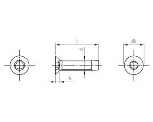 DIN 7500 A2 ME M2,5X10 TX8 Винт резьбовыдавливающий с потайной головой со сферой тип M, шлиц TX