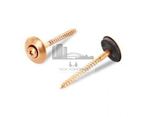 Art. 9089 A2-Cu 4,5X35 TX20 Шуруп по дереву с полупотайной головой с незакрепленной EPDM-шайбой (25 мм), шлиц TX