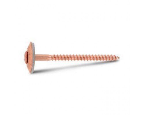 Art. 9088 A2-Cu 4,5X30 TX20 Шуруп по дереву с полупотайной головой с закрепленной EPDM-шайбой (20 мм), шлиц TX  купить в Москве