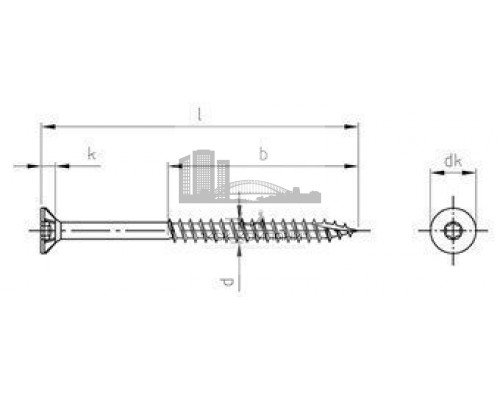 Art. 9147 A4 10,0X160/80 TX40 CUT Шуруп самосверлящий с потайной головой и режущей кромкой, самозенкующий с неполной резьбой и звездообразным шлицем TX (Tor  купить в Москве