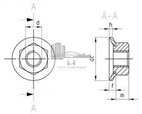 М4 SW7 A2 Комби-гайка с конической резьбой  (Compy-nuts) D=10