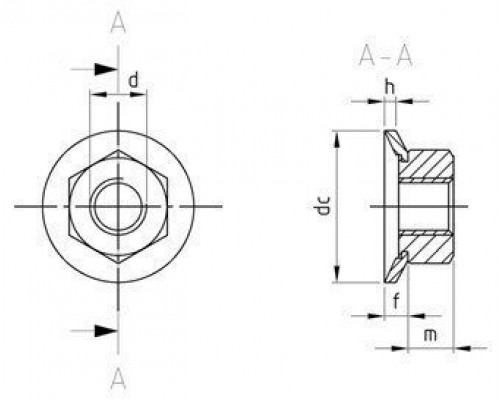 М4 SW7 A2 Комби-гайка с конической резьбой  (Compy-nuts) D=10