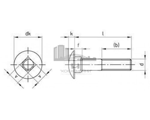 M16X150 DIN 603 A2 Болт нержавеющий с квадратным подголовком с неполной резьбой и полукруглой головкой