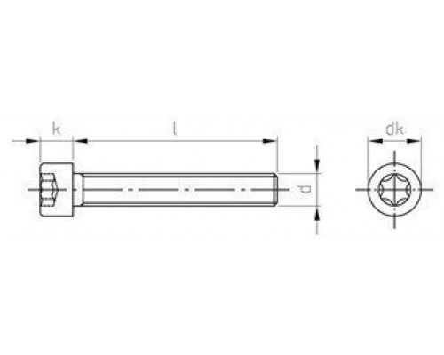 ISO 14579 A4 M 6X50/50 TX30 Винт нержавеющий с цилиндрической головой и звездообразным шлицем TX (Torx) ISO 14579 A4 M 6X50/50 TX30 Винт нержавеющий с цилиндрической головой и звездообразным шлицем TX (Torx)