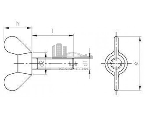 DIN 316 A4 M 5X25 Винт барашек немецкий тип нержавеющий с округлыми лепестками