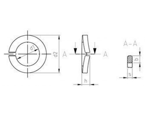 DIN 128 A4 A 20 Шайба пружинная изогнутая гроверная форма А нержавеющая