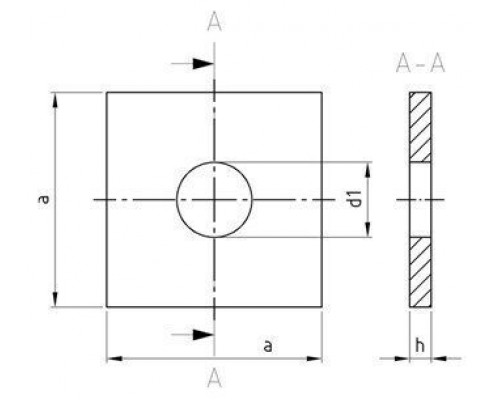 DIN 436 A4 17,5 Шайба квадратная для деревянных конструкций увеличенная