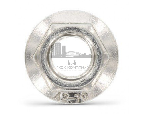 DIN 6923 М12 SW18 A2 Гайка нержавеющая, шестигранная с зубцами фланцевая