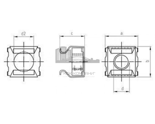 Art. 9039 М6 А2 Гайка нержавеющая 1,7-2,7 мм, квадратная