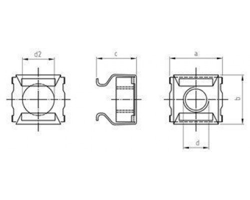Art. 9039 М8 А2 Гайка нержавеющая 1,8-3,2 мм, квадратная