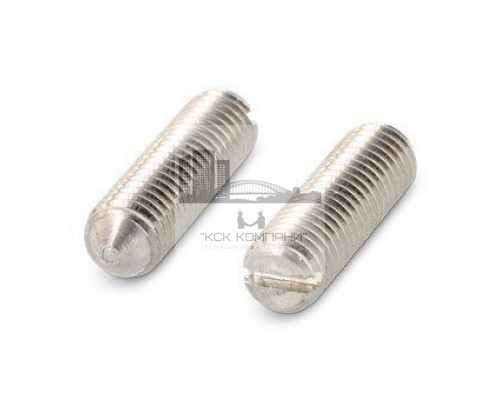 DIN 553 AISI 303 M 2,5X12 Винт установочный нержавеющий с коническим концом и прямым шлицем