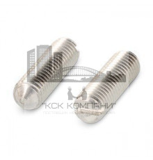 DIN 553 AISI 303 M 2X6 Винт установочный нержавеющий с коническим концом и прямым шлицем