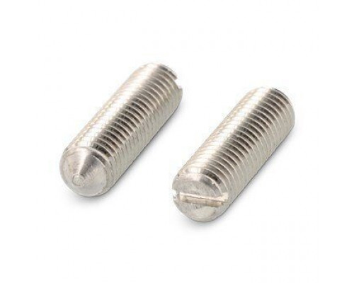 DIN 553 AISI 303 M 10X25 Винт установочный нержавеющий с коническим концом и прямым шлицем