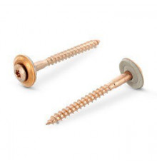 Art. 9087 A2-Cu 5,0X180 TX20 Шуруп c полупотайной головой и двухсоставной шайбой, звездообразный шлиц TX (TORX), с фиксированной EPDM прокладкой (15 мм), нержав