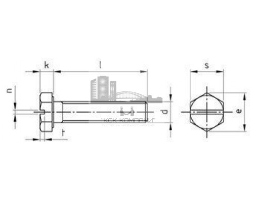 M6X14 SZ DIN 933 A2 Болт нержавеющий с прямым шлицем SL шестигранной головкой, полная резьба