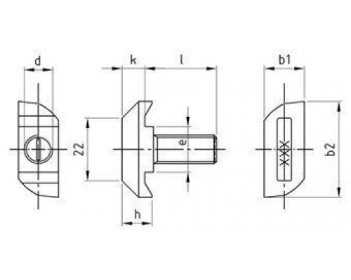 M 16X55 Art. 9095 A4 Болт нержавеющий для профиля 40/22 с Г-образной головкой