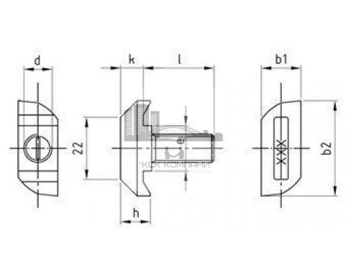 M 8X75 Art. 9095 A4 Болт нержавеющий для профиля 40/22 с Г-образной головкой