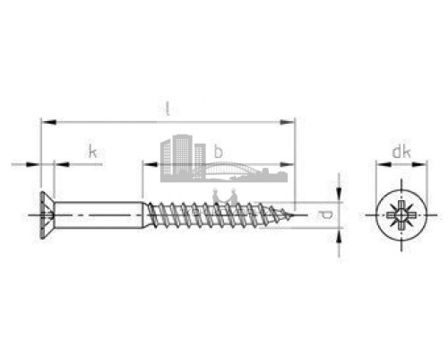 DIN 7997 A2 5,0X65 Z Шурупы по дереву с потайной головой и крестообразным шлицем PZ  купить в Москве