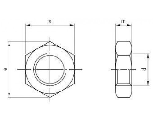 DIN 439 A2 Гайка шестигранная низкая с мелкой резьбой нержавеющая, M36x1.5