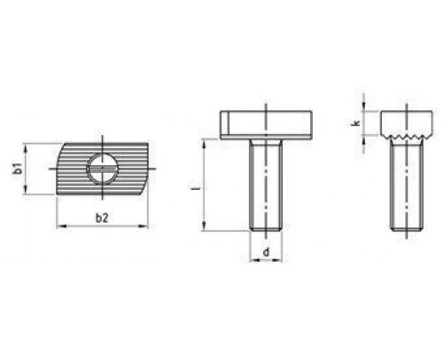 M 16X50 Art. 9595 A4-50 Болт с рифленой внутренней поверхностью и широкой Т-образной головкой нержавеющий для крепления профиля 41/22