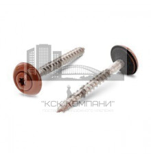 Art. 9087 A2 4,5X80 TX20 - RAL 8004 Шуруп c полупотайной головкой и двухсоставной шайбой, со свободной EPDM прокладкой и звездообразным шлицем TX (TORX) нержаве