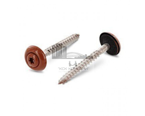 Art. 9087 A2 4,5X80 TX20 - RAL 8004 Шуруп c полупотайной головкой и двухсоставной шайбой, со свободной EPDM прокладкой и звездообразным шлицем TX (TORX) нержаве