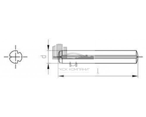 DIN 1473 AISI 303 2X8 Штифт цилиндрический с параллельными насечками по всей длине нержавеющий