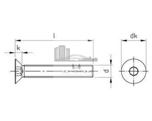 ISO 10642 A4 M 2X10 Винт с потайной головой и внутренним шестигранником нержавеющий
