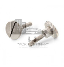 DIN 465 AISI 303 M 5X16 Винт нажимной нержавеющий с шлицем и накатанной головкой высокий рифленый