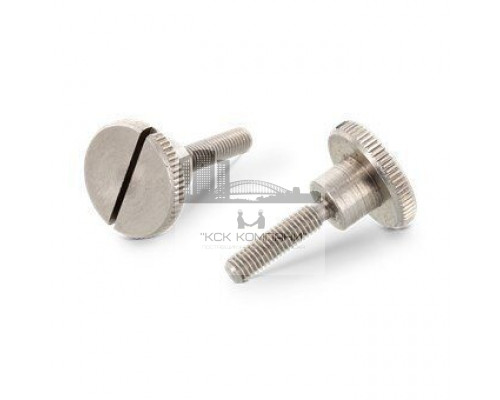 DIN 465 AISI 303 M 5X20 Винт нажимной нержавеющий с шлицем и накатанной головкой высокий рифленый