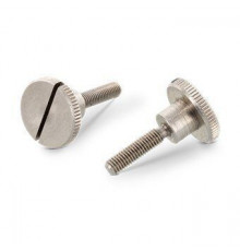 DIN 465 AISI 303 M 5X16 Винт нажимной нержавеющий с шлицем и накатанной головкой высокий рифленый