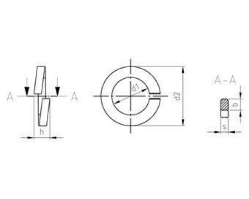 DIN 127 AISI 301 B 16 Шайба пружинная нержавеющая c притупленными кромками форма В (гровер)