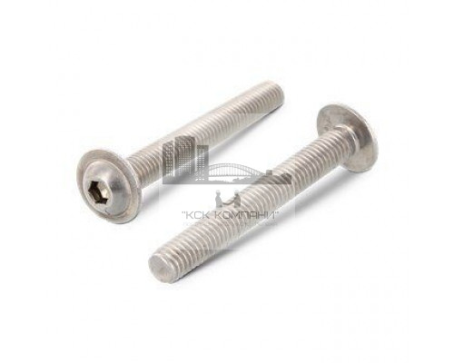 ISO 7380-2 A2 M 4X12/12 Винт нержавеющий с полукруглой головой, фланцем и внутренним шестигранником